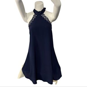 Lulus Dress Womens Size M Blue Short Halter Neck Lace Cocktail Club Wear
Formal